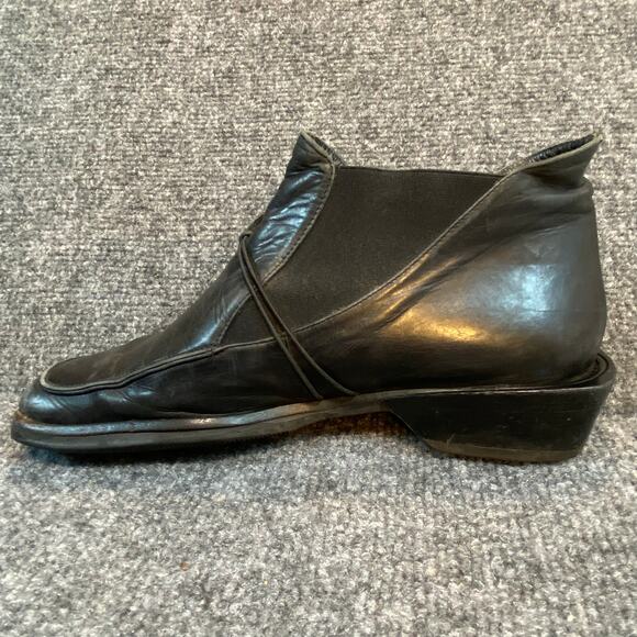 Everybody Womens 7.5 Black Italian Leather Square Toe Slip On Booties Shoes main image 9